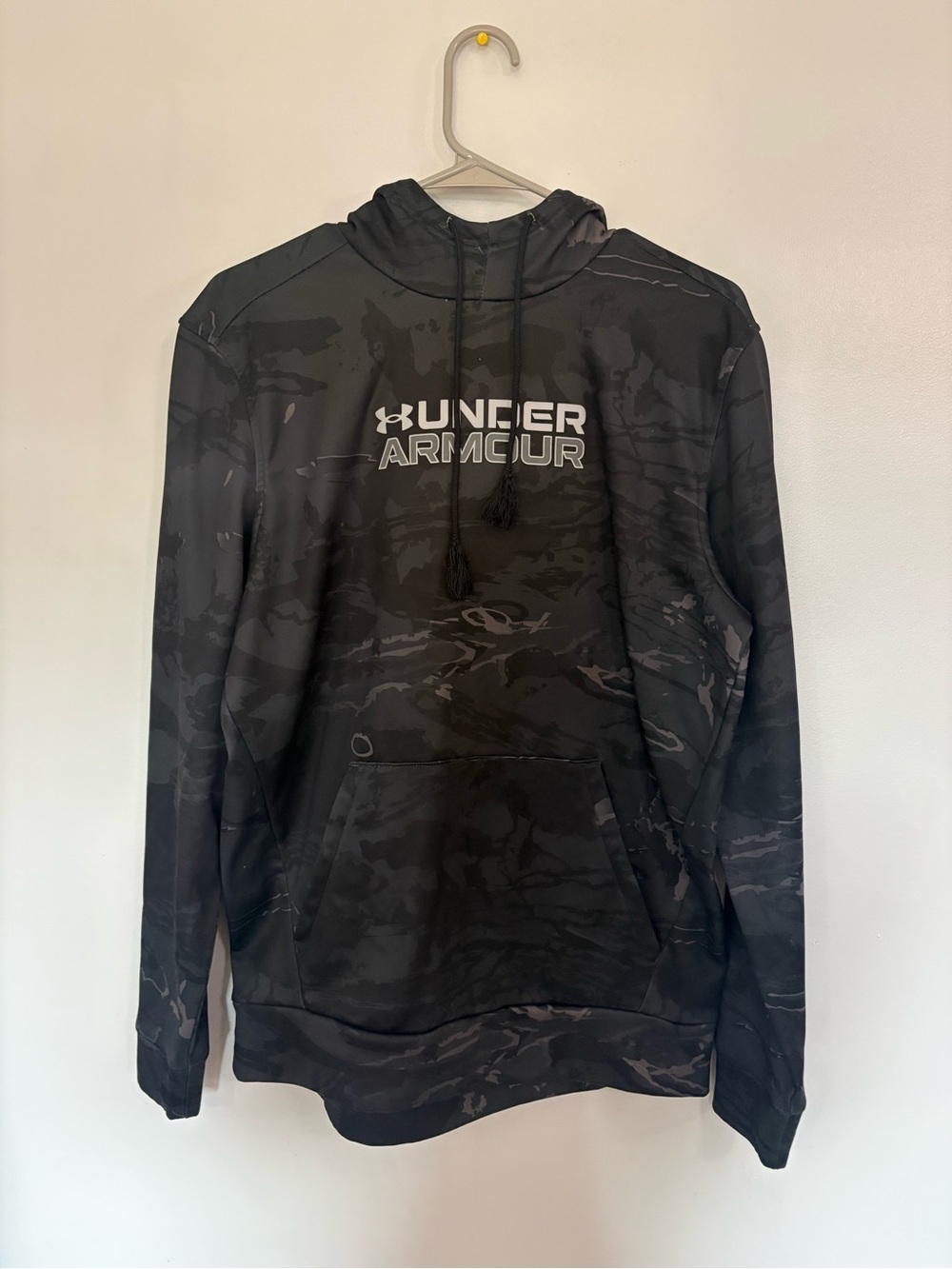 Under Armour Black and Light Gray Fleece Pullover Hoodie